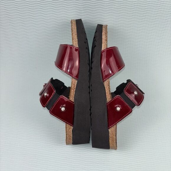 Naot Ashley Wedge Slide Sandals Shoes Women’s Size 5 Red Cherry Rhinestone - Picture 7 of 10